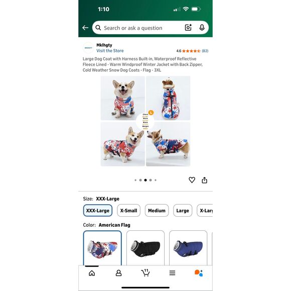 Dog Coat, Warm Dog Jacket with Harness Built in, Dog Winter Coat XXl - Picture 4 of 8